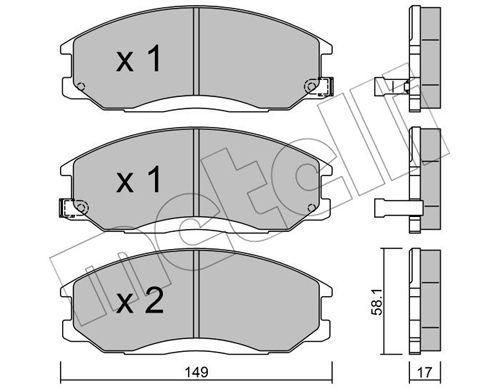 Колодки гальмівні передні Hyundai Santa Fe Trajet 00-12 Ssangyong Actyon Kyron 05- Rexton 02- 22-0364-0 | Зображення 1
