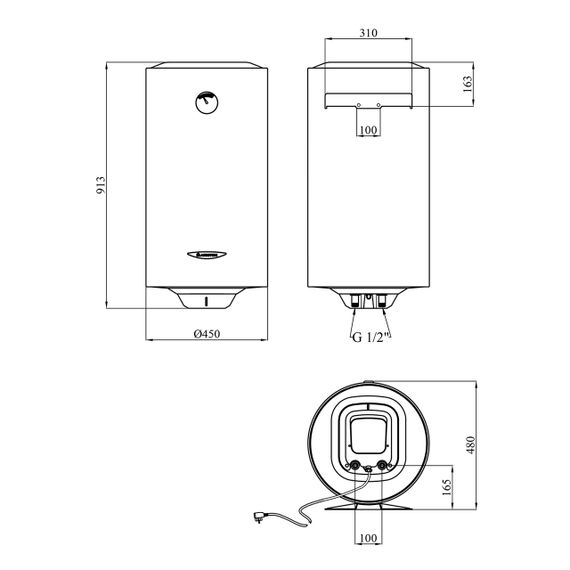 Водонагрівач Ariston SG1 100 V EU з мокрим ТЕНом 3213002 | Зображення 1