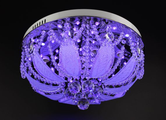 Люстра стельова з кольоровим LED підсвічуванням з пультом 25321 Хром 25х45х45 см. | Зображення 3