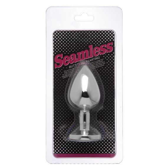 Анальна пробка Loveshop Silver Metall Diamond Pink, L | Зображення 1