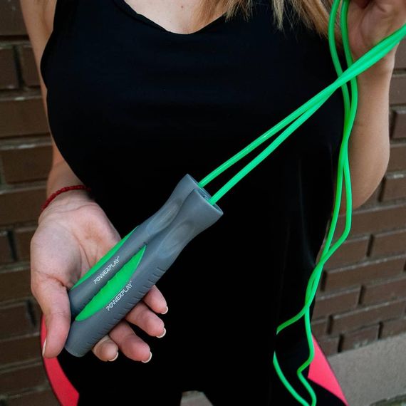 Скакалка PowerPlay 4204 Classic Jump Rope Зелена (2,7m.) | Зображення 9