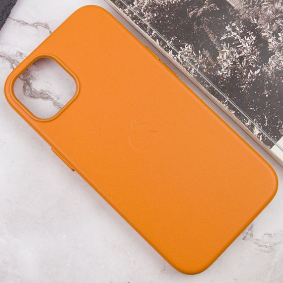 Кожаный чехол Leather Case (AAA) with MagSafe and Animation для Apple iPhone 13 (6.1") | Зображення 3