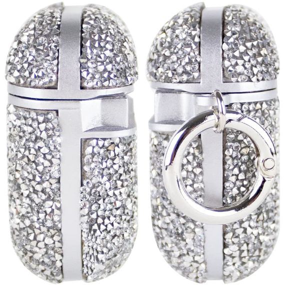 TPU чехол Bling World Rock Diamond для наушников AirPods 1/2 Серебряный | Зображення 2