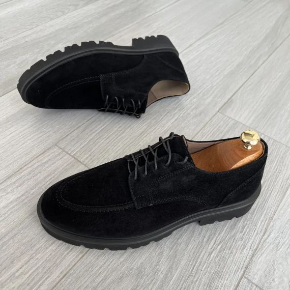 Стильні замшеві туфлі на грубій підошві 42 розмір | Зображення 6