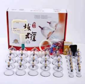 Массажные антицеллюлитные вакуумные банки 32 шт JINKANG с вакуумным насосом