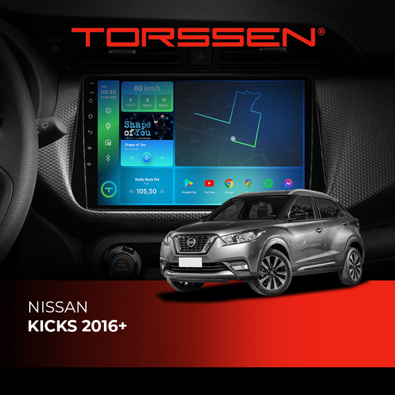 Штатна магнітола Torssen Nissan Kicks 2016+ FL10 4+64Gb 4G Carplay DSP