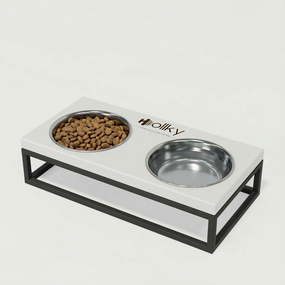 Миски на подставке для маленьких собак и котов Hollky Base S (2 × 0,45 л) BS-36187-GRWH