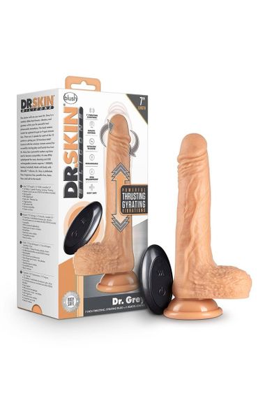 Реалистичный вибратор с пультом DR. SKIN SILICONE DR. GREY 7 INCH THRUSTING sexstyle | Зображення 5