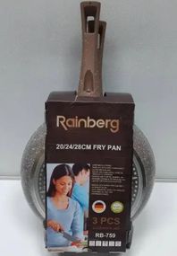 Набор сковородок Rainberg RB-759 3 предмета 20/24/28 см алюминий мраморное покрытие Бежевый