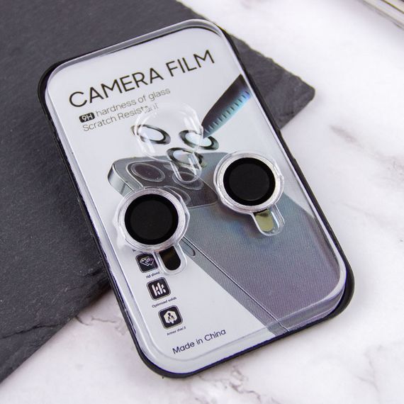 Захисне скло Metal Classic на камеру (у упак.) для Apple iPhone 15 (6.1") / 15 Plus (6.7") Срібний / Silver | Зображення 2
