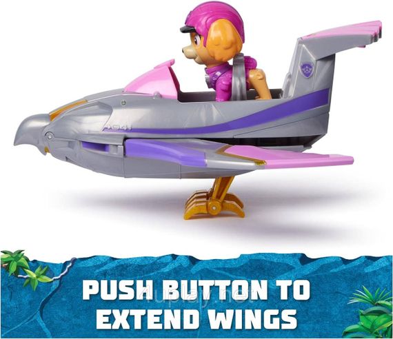 Щенячий патруль в джунглях Самолет сокол и фигурка Скай Оригинал Paw Patrol Jungle Pups Skye Falcon Vehicle | Зображення 5