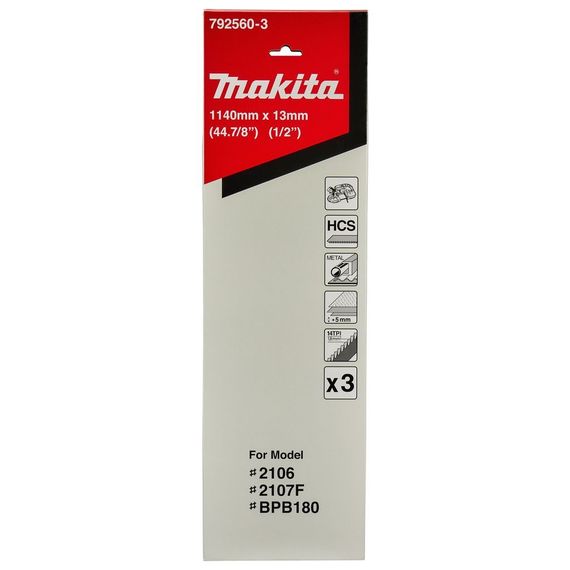 Набір полотен по металу 13 х 1140 мм 14T для Makita 2106, 2107FK, DPB180, PB002G (792560-3) | Зображення 1