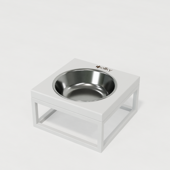 Миска на підставці для котів і маленьких собак Hollky Base Solo S (1 × 0,45 л) Solo S-18187-WHWH