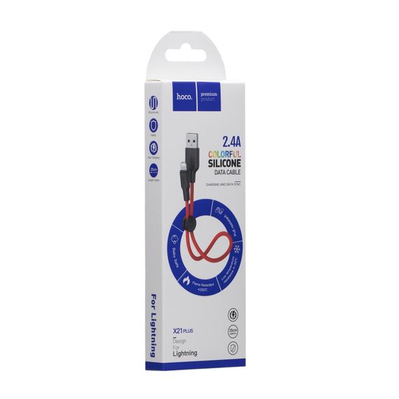 USB Hoco X21 Plus Silicone Lightning 0.25m | Зображення 4