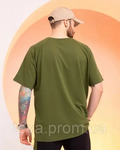 Футболка для чоловіків колір хакі розмір XXL FI_007028 | Зображення 2