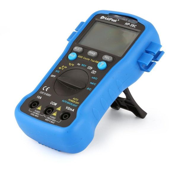 Мультиметр HoldPeak HP-39C компактный цифровой (TrueRMS 6000 отсчетов 600В 10А AC/DC 60МОМ 60mF 1000°C 10MHz N | Зображення 2