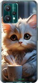 Чохол на Realme 9 Pro Білий кіт "5646u-2595-2448"