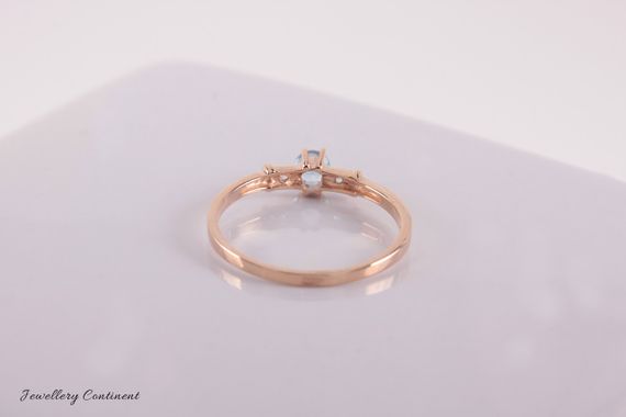 Кольцо из красного золота с топазом 18.5 | Зображення 8