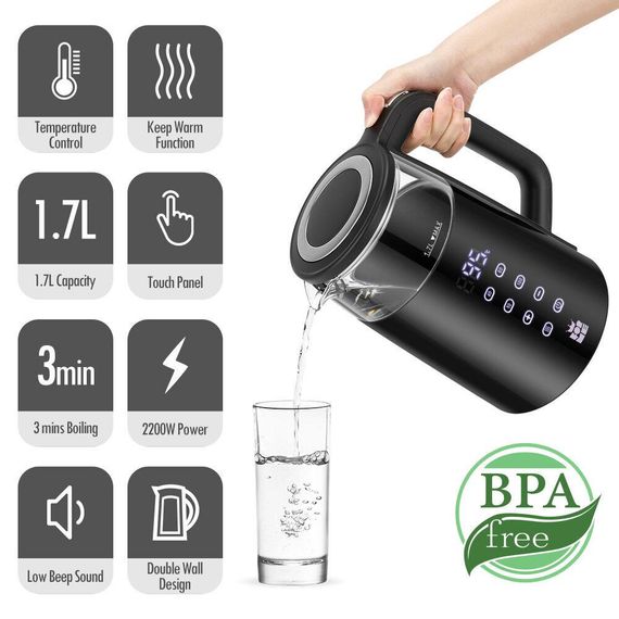 Електрочайник ForMe FKG-4017, об'єм 1,7 л, led індикація, швидке нагрівання | Зображення 1