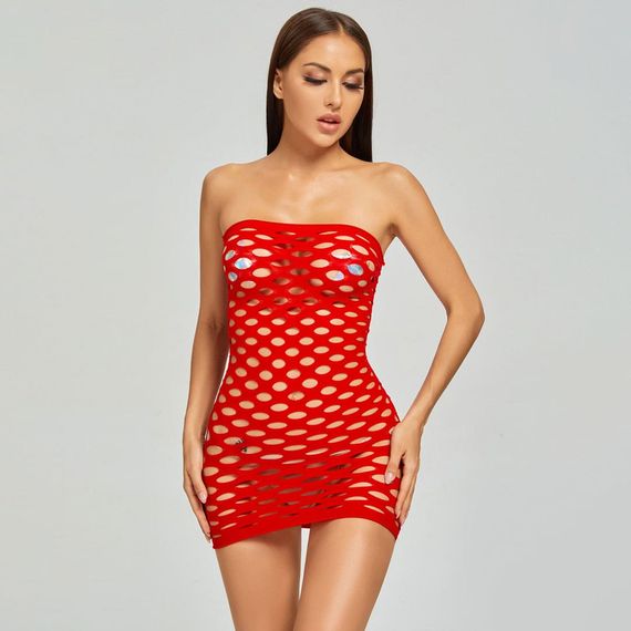 Пеньюар-Сітка Babydoll 42 Червоний W095 | Зображення 4