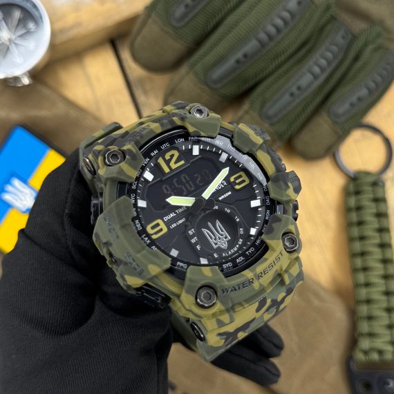 Чоловічий годинник Awarder 004 Тризуб срібло Camo Green | Зображення 4
