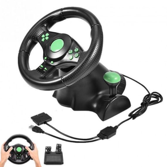 Руль игровой для PS3/PS2/PC с системой виброотдачи и педалями 3в1 XPRO KermVi  (186102960_6720) | Зображення 2