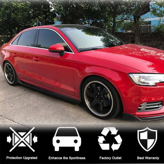 Бокові пороги (для Base SD, Карбон) для Ауди A3 2012-2020 рр | Зображення 1