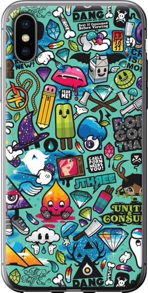 Чехол на iPhone XS Стикер бомбинг 1 "693u-1583-17620"