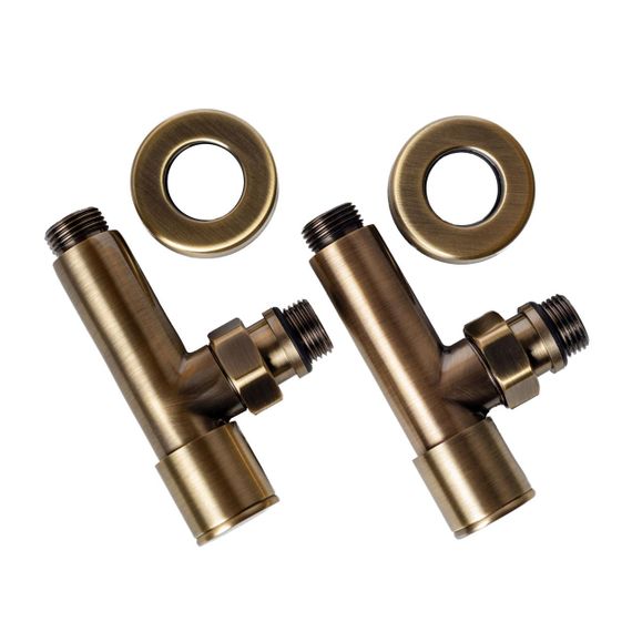 Кран кутовий для рушникосушки Raftec 1/2 "х1/2", подовжений, бронза, 2шт. | Зображення 1