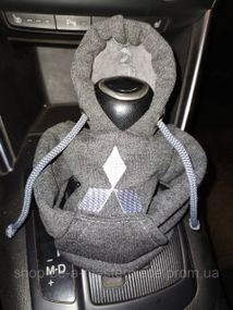 Чехол кофта Худи аксессуар на КПП Car Hoodie мицубиси Mitsubishi серый  подарок автомобилисту 10070