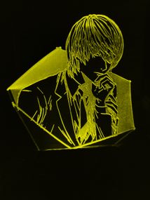 Акриловый светильник-ночник Тетрадь Смерти Лайт желтый tty-n000838