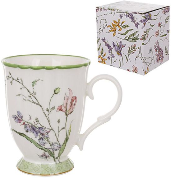 Кухоль порцеляновий "Wisteria Garden" 380мл, чайна чашка, зелена | Зображення 1