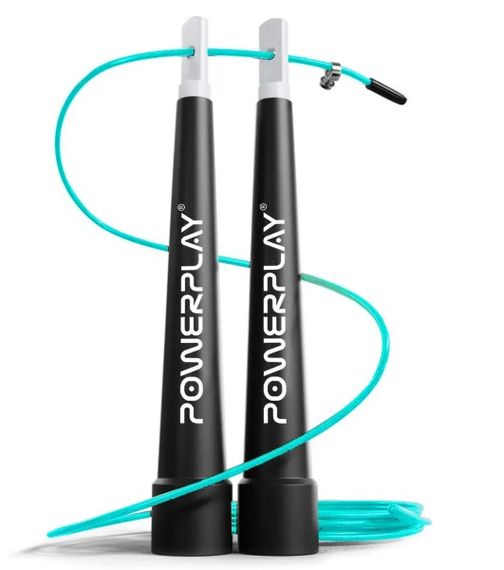 Скакалка швидкісна PowerPlay 4202 Ultra Speed Rope Бірюзова 2,9 м (PP_4202_Cyan)