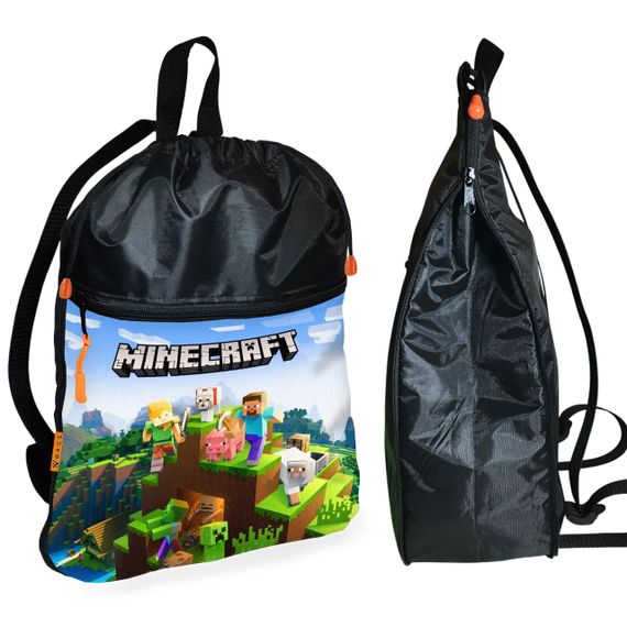 Школьный рюкзак детский Minecraft + Сумка для обуви спортивной формы рюкзак-мешок  для мальчика (01728) | Зображення 1