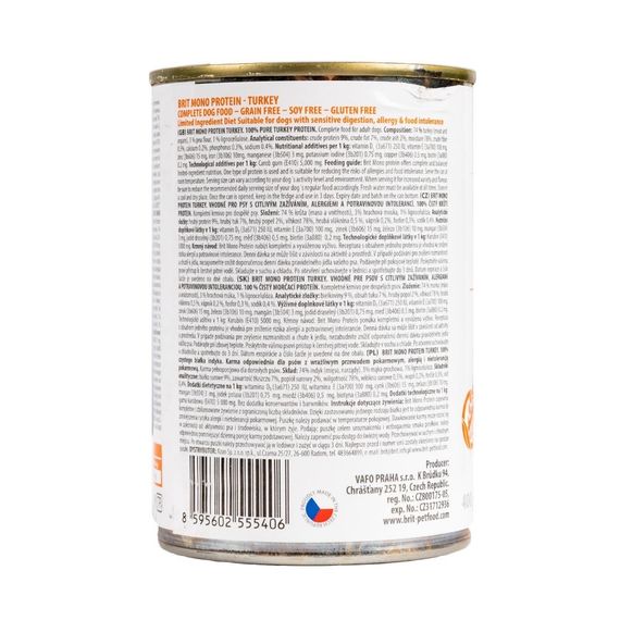 Вологий корм монопротеїновий з індичкою для собак Brit Mono Protein Dog Turkey, 400 гр | Зображення 2