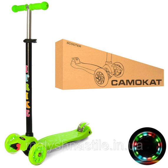 Детский самокат iTrike JR 3-003-G MAXI светящиеся колеса | Зображення 1