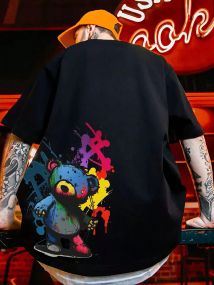 Футболка мужская с принтом повседневная M Черная