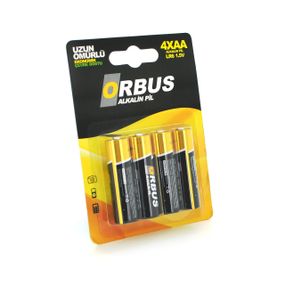 Батарейка щелочная Orbus 1.5V AA/LR06.4 штуки в блистере, цена за блистер