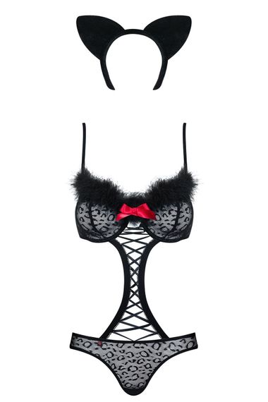 Костюм кошечки Obsessive Gepardina Черный L/XL | Зображення 2