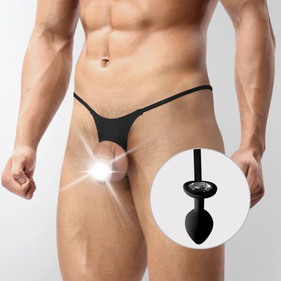 Мужские трусы XS-2XL с силиконовой анальной пробкой Art of Sex -  Joni plug panties  size M Black Sex Aura