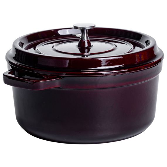 Кокотниця чавунна емальована 4,5 л, бургунді Yiwu HP-FLG-11 burgundy | Зображення 5
