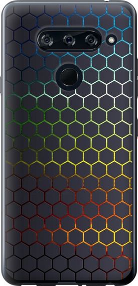 Чехол на LG V40 ThinQ Переливающиеся соты "498u-1577-17620"