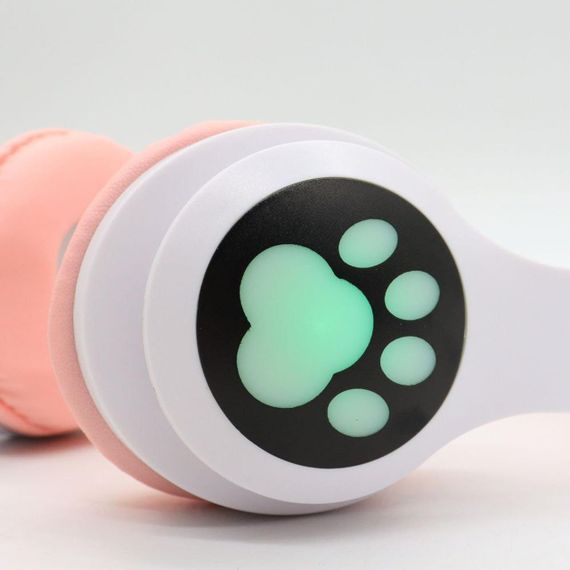 Навушники бездротові з котячими вушками VZV-23M, Рожеві / Дитячі навушники з мікрофоном та кольоровим підсвічуванням / Bluetooth | Зображення 8