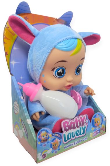 Лялька пупс розмовляє плаче сміється в костюмі хмаринки 25,5 см Baby Lovely з соскою і пляшечкою | Зображення 1