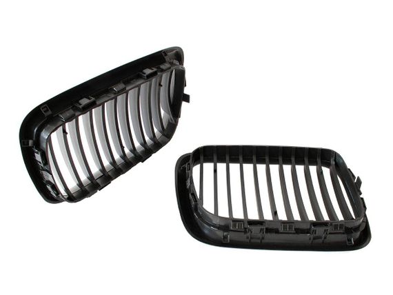 BMW 3 E36 (96-99) радиаторная решетка между фарами (ноздри) левая + правая черные матовые, СЕДАН, УНИВЕРСАЛ | Зображення 2