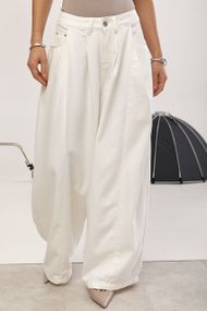 Широкі однотонні джинси Palazzo - молочний цвет, S (є розміри)