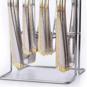 Набір столових приладів 24 предметів на підставці Top Kitchen С 24 Срібло