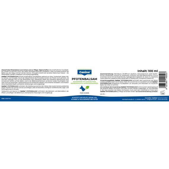 Гігієнічний засіб Canina Winter Pfotenbalsam для лап собак і котів у зимовий період бальзам 100 мл | Зображення 1