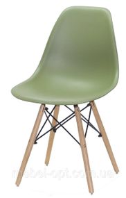 Стілець Nik N Eames DSW пластик зелений 31, на дерев'яних букових ніжках