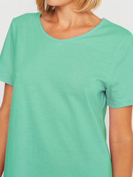 Жіноча нічна сорочка з коротким рукавом ментолова, 6XL | Зображення 3